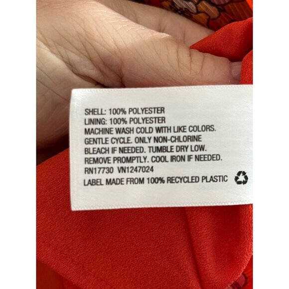 A New Day Dress XL Orange Floral Tiered Boho Western Retro Feminine Preppy 80s - Picture 9 of 13